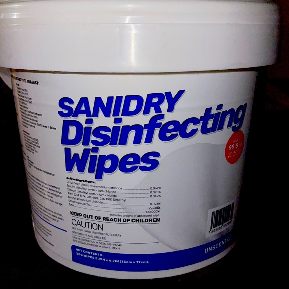 300ct Sanidry Industrial Strength Disinfecting Wipes Bucket - Unscented
